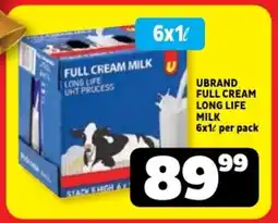 Usave Ubrand full cream long life milk offer