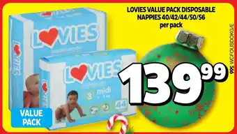 Usave Lovies value pack disposable nappies offer