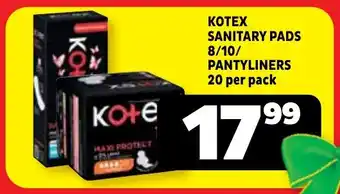 Usave Kotex sanitary pads/ pantyliners offer