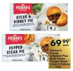 President Hyper Pieman's Frozen Unbaked Pies Multi Packs Pepper Steak/ Steak & Kidney offer