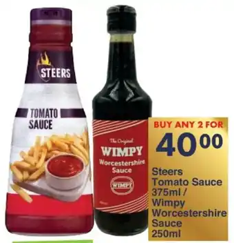 President Hyper Steers Tomato Sauce/ Wimpy Worcestershire Sauce offer