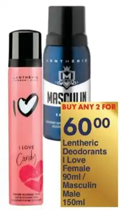 President Hyper Lentheric Deodorants I Love Female/ Masculin Male offer