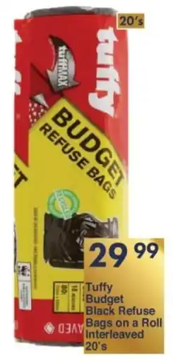 President Hyper Tuffy Budget Black Refuse Bags on a Roll Interleaved offer