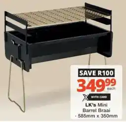 Checkers Hyper LK's Mini Barrel Braai offer