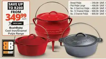 Checkers Hyper BushBaby Cast Iron/ Enamel Potjie Range offer