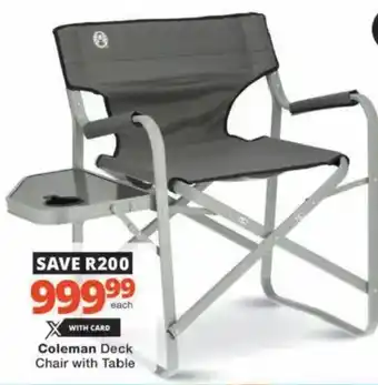 Checkers Hyper Coleman Deck Chair with Table offer