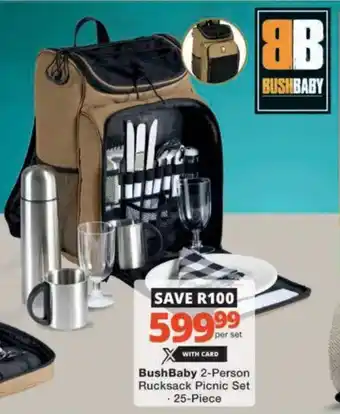 Checkers Hyper BushBaby 2-Person Rucksack Picnic Set offer