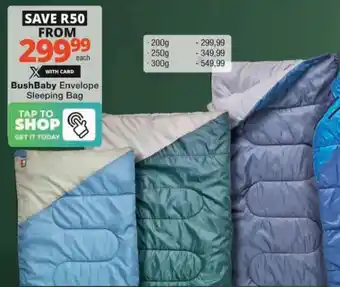Checkers Hyper BushBaby Envelope Sleeping Bag offer