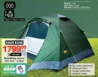 Checkers Hyper Bush Baby Alpine 300 Tent offer