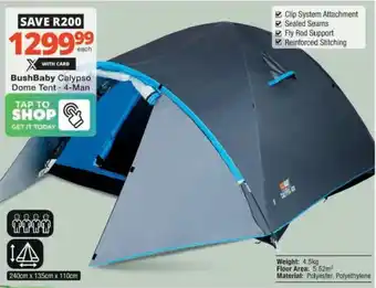 Checkers Hyper BushBaby Calypso Dome Tent offer