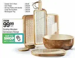 Checkers Hyper Scallop Wooden Serveware Range offer