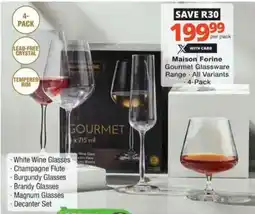 Checkers Hyper Maison Forine Gourmet Glassware Range offer