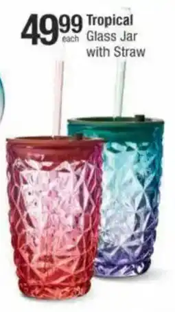 Checkers Hyper Tropical Glass Jar with Straw offer