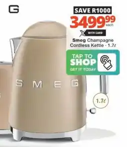 Checkers Hyper Smeg Champagne Cordless Kettle offer