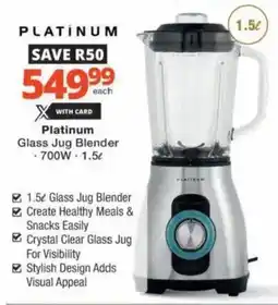 Checkers Hyper Platinum Glass Jug Blender offer