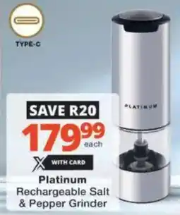 Checkers Hyper Platinum Rechargeable Salt & Pepper Grinder offer