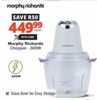 Checkers Hyper Morphy Richards Chopper offer