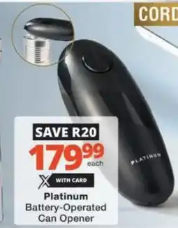 Checkers Hyper Platinum Battery-Operated Can Opener offer