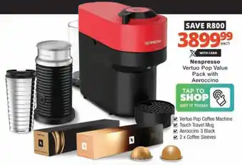 Checkers Hyper Nespresso Vertuo Pop Value Pack with Aeroccino offer