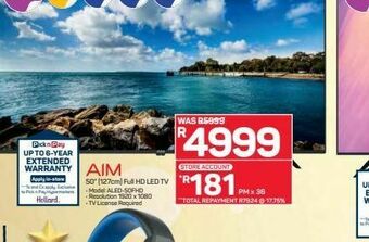 Pick n Pay Hypermarket Aim 50' full hd led tv offer