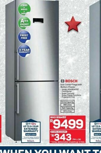 Pick n Pay Hypermarket Bosch fridge offer