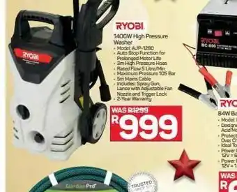 Pick n Pay Hypermarket Ryobi high pressure washer offer