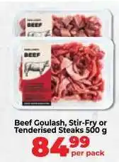 Food Lover's Market Beef Goulash, Stir-Fry or Tenderised Steaks offer
