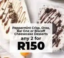 Food Lover's Market Peppermint Crisp, Oreo, Bar One or Biscoff Cheesecake Desserts offer