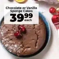 Food Lover's Market Chocolate or Vanilla Sponge Cakes offer