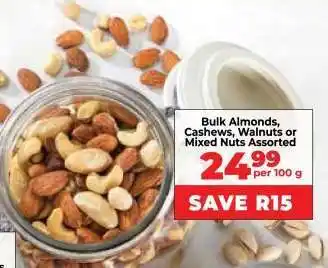 Food Lover's Market Bulk Almonds, Cashews, Walnuts or Mixed Nuts Assorted offer