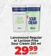 Food Lover's Market Lancewood Regular or Lactose-Free Sour Cream 250 ml offer