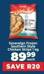 Food Lover's Market Sovereign Frozen Southern Style Chicken Strips 1 kg offer