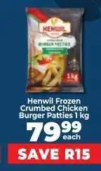 Food Lover's Market Henwil Frozen Crumbed Chicken Burger Patties 1 kg offer