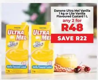 Food Lover's Market Danone Ultra Mel Vanilla 1 kg or Lite Vanilla Flavoured Custard 1 L offer