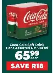 Food Lover's Market Coca-Cola Soft Drink Cans Assorted 6 x 300 ml offer