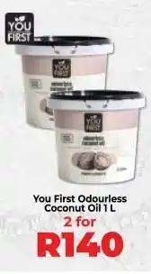 Food Lover's Market You First Odourless Coconut Oil 1 L offer