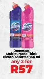 Food Lover's Market Domestos Multipurpose Thick Bleach Assorted 750 ml offer