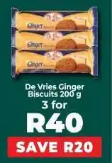 Food Lover's Market De Vries Ginger Biscuits 200 g offer