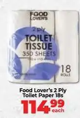 Food Lover's Market Food Lover’s 2 Ply Toilet Paper 18s offer