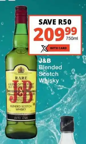 Checkers J&B Blended Scotch Whisky offer