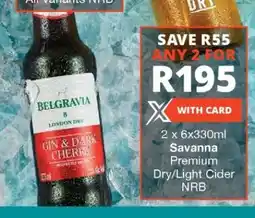 Checkers Savanna Premium Dry/Light Cider NRB offer