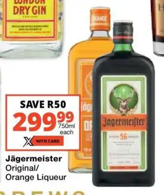 Checkers Jägermeister Original/Orange Liqueur offer
