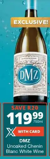 Checkers DMZ Unoaked Chenin Blanc White Wine offer