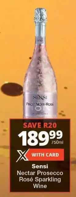 Checkers Sensi Nectar Prosecco Rosé Sparkling Wine offer