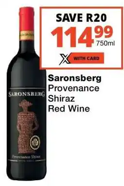 Checkers Saronsberg Provenance Shiraz Red Wine offer