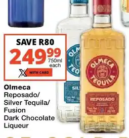 Checkers Olmeca Reposado/Silver Tequila/Fusion Dark Chocolate Liqueur offer