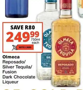 Checkers Olmeca Reposado/Silver Tequila/Fusion Dark Chocolate Liqueur offer