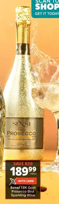 Checkers Sensi 18K Gold Prosecco Brut Sparkling Wine offer