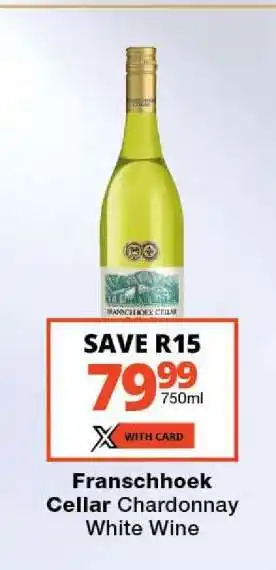 Checkers Franschhoek Cellar Chardonnay White Wine offer