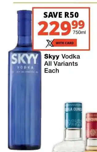 Checkers Skyy Vodka offer
